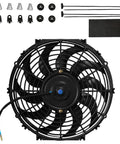 Universal Drop In 12 Inch Electric Radiator Cooling Fan Push Pull Kit Full Mount Hardware 12 Volt 80 Watt 1650 Cfm parts and accessories