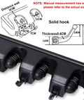 Diagram of Heavy Duty Wall Mount Broom And Mop Organizer With Hooks for Garage and Laundry Room with measurement details