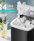 Countertop Ice Maker With Handle Auto Clean Portable Ice Maker 26 Lbs In 24 Hours 9 Ice Cubes In 6 Minutes Two Ice Cube Sizes