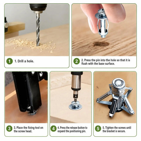 Expansion Screw Petal Nut Kit For Drywall And Hollow Walls Heavy Duty Zinc Plated Jack Nuts With Screws 20 Pcs M4x20 M4x25 M5x25 And M6x25 Built For Plasterboard Thin Metal Sheets And DIY Projects, installation steps