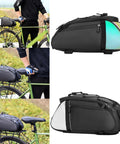 Rear Rack Bike Bag 12L Water-Resistant Trunk Pannier with Reflectors for Bikepacking and Commuting on bike