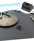 Close-up of a black T Slot nut from the Six Piece Precision T Slot Bolt And Nut Assortment Kit For Machine Vise Tooling.