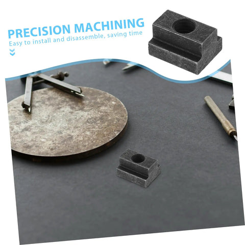Close-up of a black T Slot nut from the Six Piece Precision T Slot Bolt And Nut Assortment Kit For Machine Vise Tooling.