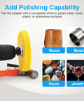 Arbor Mandrel For Drill With 1/4 Inch Shank And 1/2 Inch Thread, 2 Pack used for polishing various materials like wood and metal.