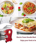 Top Shelf Electric Noodle Maker Multifunction Dough Press With Dual 3Mm 9Mm Cutters 18Cm Width for making spaghetti and lasagna.