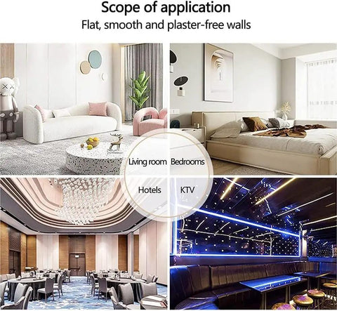 Peel And Stick Wallpaper 3D Textured Contact Paper Self Adhesive Aluminum Foil Backing Brown Pearlescent Linen Surface in living room, hotel, and KTV settings.