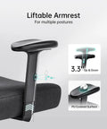 Liftable armrest feature of Ergonomic Office Chair With 2D Lumbar Support Adjustable Headrest And Liftable Armrests 145 Degree Stepless Tilt