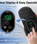 Display and controls of Cordless Knee Massager With Heat And Battery Pack showing heat and vibration settings