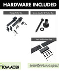 Mini Black Rustic Sliding Barn Door Hardware Kit For Two Doors hardware components included