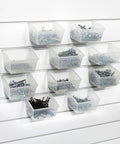 Grab And Go Garage Storage 10 Pack Small ProBins For PVC Slatwall Snap In Design Holds Up To 33 Lbs Each Durable PPE Plastic