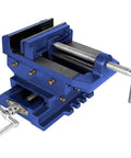 Heavy Duty 6 Inch Cross Slide Drill Press Vise With 9.4 Inch X Axis And 8.0 Inch Y Axis Travel Precision Scale side view.