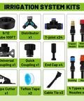 Drip Irrigation Kit Easy Install Auto Watering System 100 Feet With 24 Rotating 360 Degree Sprinkler Nozzles T Connectors overview