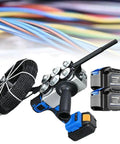 Built Tough Cordless Fish Tape And Electric Cable Puller Featuring Brushless Motor Infinitely Variable Speed Control Flexible Guided Head with dual batteries