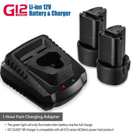 Compact 12V Cordless Ratchet Wrench Kit batteries and charger with LED light for auto repair, construction, and DIY projects