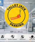 5 Pack Pallet Jack Parking Signs Self Adhesive Vinyl Floor Signs 24 By 24 Inches Anti Slip Waterproof Safety Signage