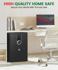 5.5 Cubic Feet Biometric Fireproof Safe For Home With Keypad And Dual Alarms Beefy Waterproof Heavy Duty Safe Box under desk