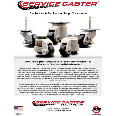 Smooth Operator Nylon Swivel Caster With 2.83 Inch Black Wheel For Quick Floor Leveling And Rock Solid Light Duty Setup Featuring 1100 Pound Weight Capacity And Zero Hassle Mount