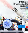 Interior view of Beefy 1000W Digital Hot Air Rework Station showing brushless vortex fan and control components.