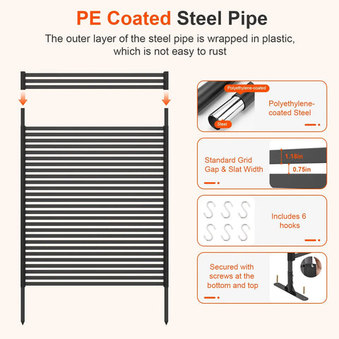Outdoor Privacy Screen Panels Freestanding Metal Fence Wall With Base Feet For Patio Balcony Garden Backyard product details