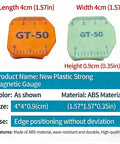 GT-50 magnetic gauge dimensions with product specifications, beefy magnetic seam guides for sewing machine set, 4 pack