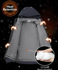 Versatile 3-In-1 Waterproof Windproof Ski Jacket For Men With Removable Puffer Liner showing interior insulation detail