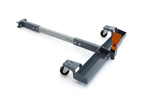 Heavy Duty T Extension Mobile Base Upgrade For Your Dream Workshop Setup Adjustable Table Saw Fence Support With Lockable Levelers showcasing adjustable platform with wheels.