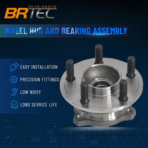 Rear Wheel Hub Bearing Assembly Pair Five Lug ABS Compatible For Dodge Challenger 2008, Charger 2006 To 2012, Magnum 2005 To 2008, Chrysler 300 2005 To 2009 Fits 512301x2 OE Style 513296 With Flange Diameter 5.9 Inches And Offset 2.4 Inches