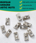 Front view: M5 T-nuts (half-roll) for aluminum extrusion profiles, carbon steel, silver