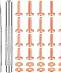 Copper Rivets And Burrs Kit, 20 Pieces In 14mm And 19mm, Includes 2 Punch Rivet Tools And Setter For Leather Crafting