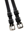 Premium English Leather Spur Straps For Equestrian Riding, 20 Inch Black, Half Inch Wide With Durable Construction