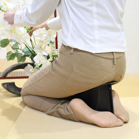 Foldable Meditation Kneeling Bench Seiza Posture Support For Pain Free Kneeling, black, used for seated posture support