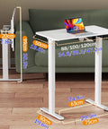 White Adjustable Standing Desk With Flip Top Tiltable Workstation And Three Memory Height Settings For Home Office, 38.9in height