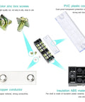 Dual Row Screw Terminal Blocks Set With Covers For Easy Wiring, 8 Sets Of 3 To 6 Positions, 600V 15A, parts and components