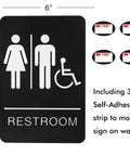 ADA Braille Restroom Sign Unisex With Double Sided 3M Tape Easy Peel Self Stick Office And Business Bathroom Door Or Wall Sign No Fuss 9x6 Inches Clear Visibility For Guests And Employees
