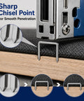 Premium Pro Grade 22 Gauge 71 Series Upholstery Staples Built Damn Tough With Galvanized Carbon Steel for smooth fabric penetration.