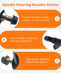 Detail view of Left And Right Spindle Steering Knuckle With Ball Joint Assembly for CK196T KT196 showing features and benefits.