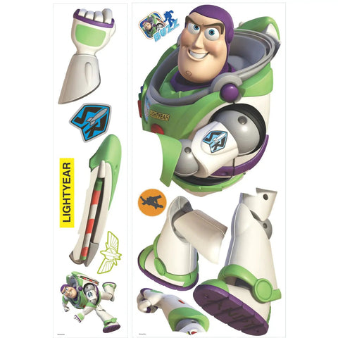 Buzz Lightyear Glow In The Dark Giant Peel And Stick Wall Decal with separate parts, easy peel and stick, repositionable