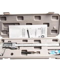 Micpointik Digital Caliper 0-150mm in protective case, stainless steel, precise measurements, user manual included.