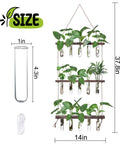 Your Go To Wall Hanging Propagation Station With Wooden Stand, Five Glass Test Tubes And Three Tier Planters, 37.8 inch tall