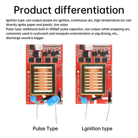 Compact Dc Booster Module Powers 9 To 24V Right Into A Knockout 10Kv Up To 20Kv High Voltage Generator, showcasing pulse and ignition types.