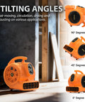 Quarter Horsepower 1100 CFM Air Mover Blower Fan showing three tilting angles for versatile use in water damage restoration