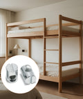 Beefy M8 Barrel Nuts Cross Dowels Slotted Nuts Set 15 Pcs Zinc Plated M8x11.5x14.5mm with bunk beds in background