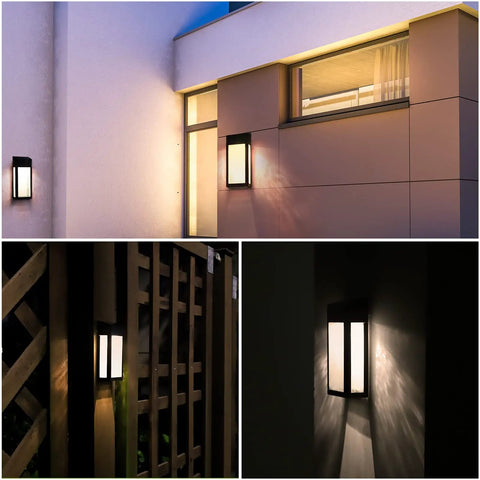 4 Pack Solar Fence Lights Outdoor Waterproof Aluminum Frosted Glass Post And Wall Lamps for Yard and Porch at night