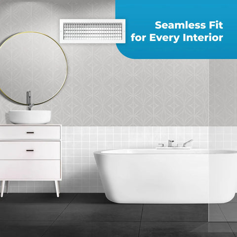 No Hassle Duct Opening Heater Vent Deflector Wall Grille With Adjustable Front Blades White Premium Rustproof Register Vent Cover