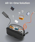 Electronics Organizer Travel Case Water Resistant Cable Organizer for essentials and tech, with cables and accessories visible.