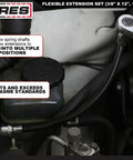 Flexible Socket Extension Set With One Quarter Inch Drive And Three Eighth Inch Drive Extenders Ten Inch And Twelve Inch Lengths Flexible Shafts Spring Loaded Detent Balls Prevent Slipping Ideal For Hard To Reach Bolts And Tight Workspaces used in engine