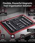 Heavy Duty Magnetic Tool Mat With PVC Coating Flexible 9.84 By 12.99 Inches Stays Put For Screwdrivers Wrenches Bolts And Small Parts In The Garage Or Shop Holds Tools Firmly Even On Tilted Surfaces, 40 lb holding force