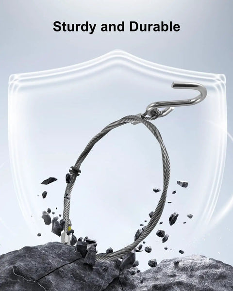 Trailer Breakaway Cable Assembly For A-60 Brake Actuator Disc And Drum, 17 Inch Effective Length And 40 Inch Total, on rocky surface