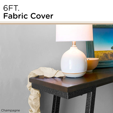Champagne Fabric Cord Cover 6 Ft Long Hides Cables From Lamps Light Fixtures Desks And Electronics No Fuss Hook And Loop Setup