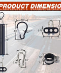 Product dimension of Dual Tender Spring Kit For Semi Truck Air Lines With 16 Inch Length And 3 In 1 Hose Holder And 3 Hole Clamp Holder Heavy Duty Air Line Mounts For Trucks Trailers And Tractors shown with measurements